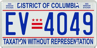 DC license plate EV4049