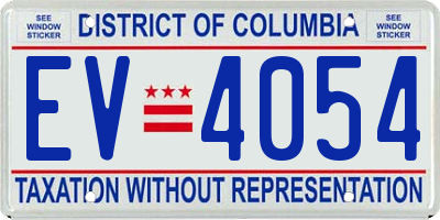 DC license plate EV4054
