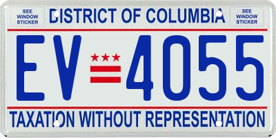 DC license plate EV4055
