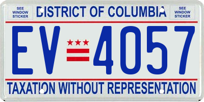 DC license plate EV4057