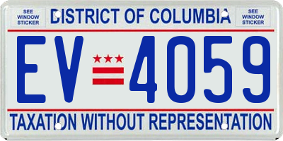 DC license plate EV4059