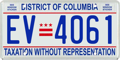 DC license plate EV4061