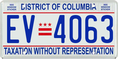DC license plate EV4063