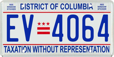 DC license plate EV4064