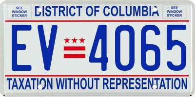 DC license plate EV4065