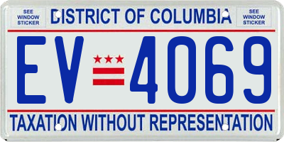 DC license plate EV4069