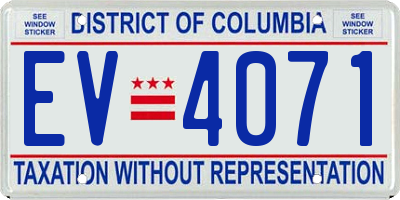 DC license plate EV4071