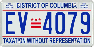 DC license plate EV4079