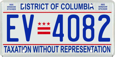 DC license plate EV4082