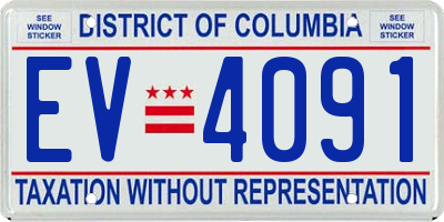 DC license plate EV4091