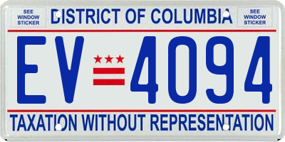 DC license plate EV4094