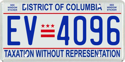 DC license plate EV4096