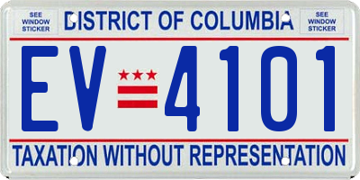 DC license plate EV4101
