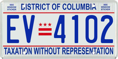 DC license plate EV4102