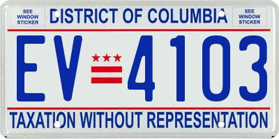 DC license plate EV4103