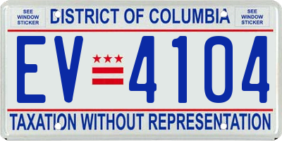 DC license plate EV4104