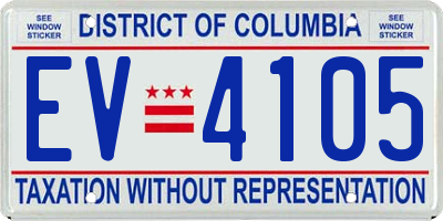 DC license plate EV4105