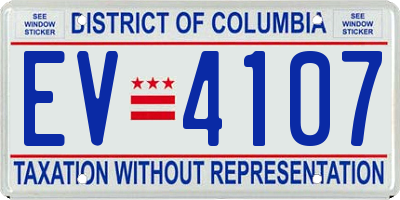 DC license plate EV4107