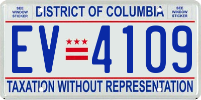 DC license plate EV4109