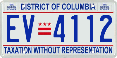 DC license plate EV4112