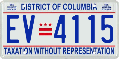 DC license plate EV4115