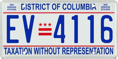 DC license plate EV4116