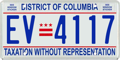 DC license plate EV4117