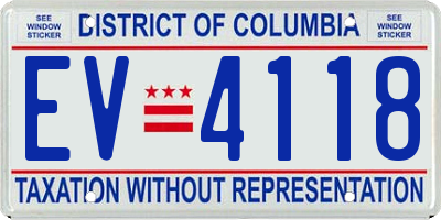 DC license plate EV4118