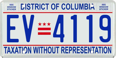 DC license plate EV4119