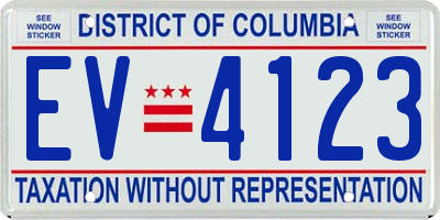 DC license plate EV4123