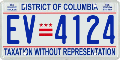 DC license plate EV4124