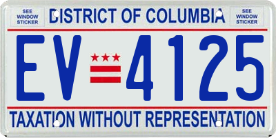 DC license plate EV4125