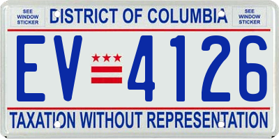 DC license plate EV4126