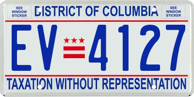 DC license plate EV4127