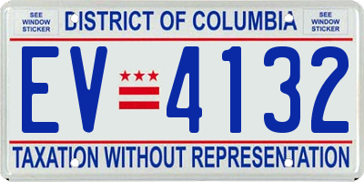DC license plate EV4132