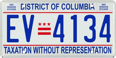 DC license plate EV4134