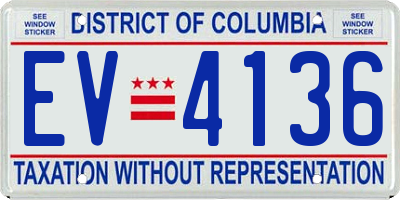 DC license plate EV4136