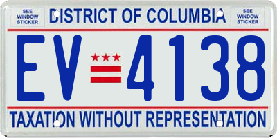 DC license plate EV4138
