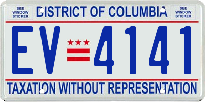 DC license plate EV4141