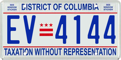 DC license plate EV4144