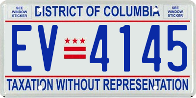 DC license plate EV4145