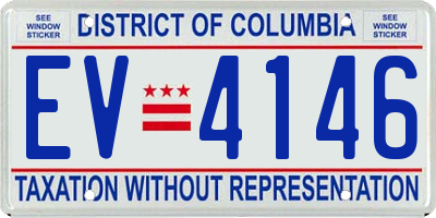 DC license plate EV4146