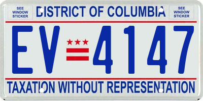 DC license plate EV4147