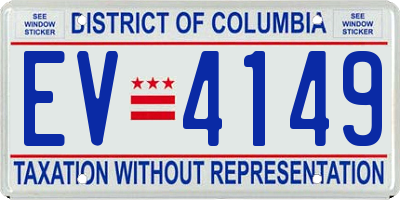 DC license plate EV4149