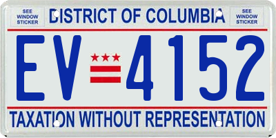 DC license plate EV4152