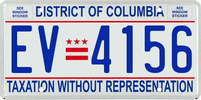 DC license plate EV4156