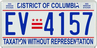 DC license plate EV4157