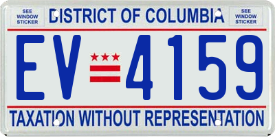 DC license plate EV4159