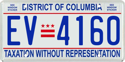 DC license plate EV4160