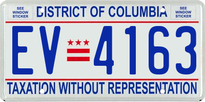 DC license plate EV4163